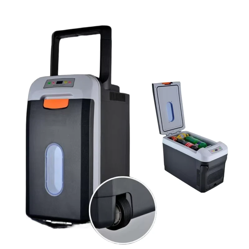 Brand New 35L Large Capacity Trolley Cooler Heating and Cooling Portable Refrigerator for Car 12V 24V 110 240V