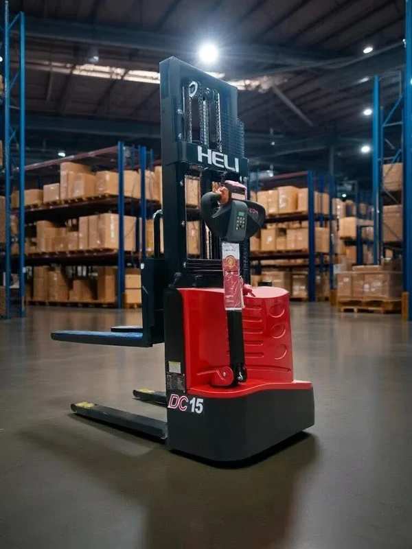 CDD15J 1.5 Ton Electric Pallet Stacker Walkie Type Forklift for Warehouse Logistics