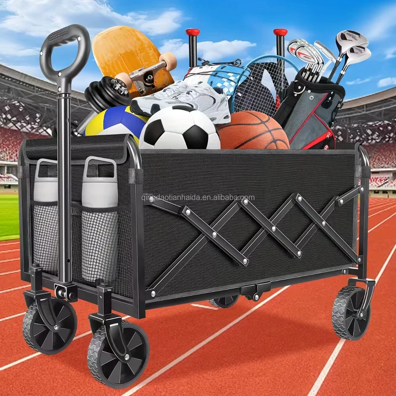 CE Camping Foldable Garden Beach Heavy Duty Folding Wagon Carts for Outdoor