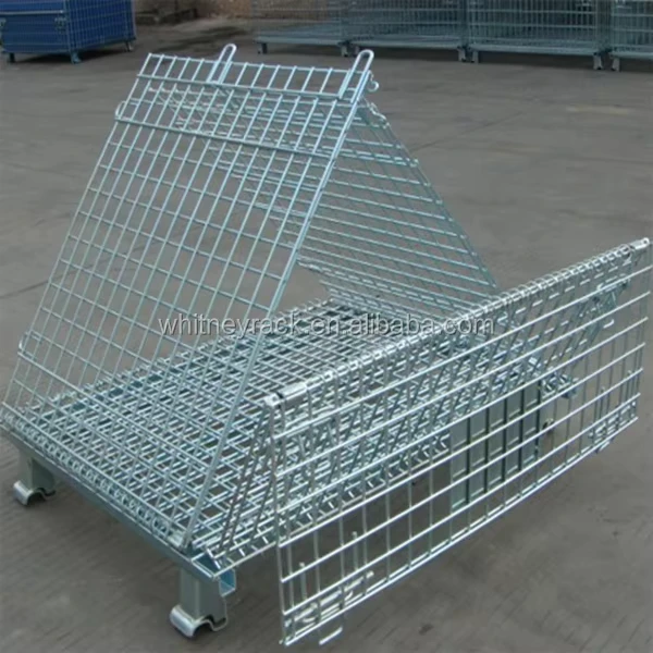 CE Certificated Double Stack Container Euro Cage Pallet Folding Roll Container Logistics Cargo Trolley