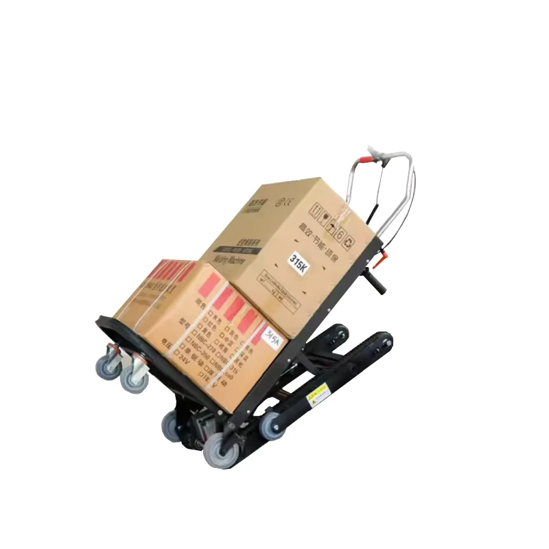 CE Certified 300KG Four Wheel Electric Stair Climber Trolley With Motorized Hand Truck OEM Customizable