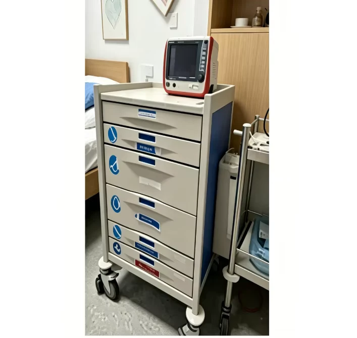 CE Certified Professional Mobile Metal Medical Emergency Crash Cart Multi-functional Hospital Trolley Modern Design