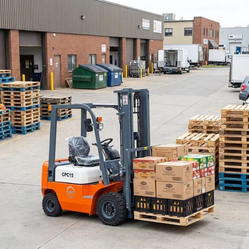 CE Small Diesel Forklift 1.5 Ton Suitable for Narrow Spaces Restaurants Warehouses Logistics with Side-shifting Function