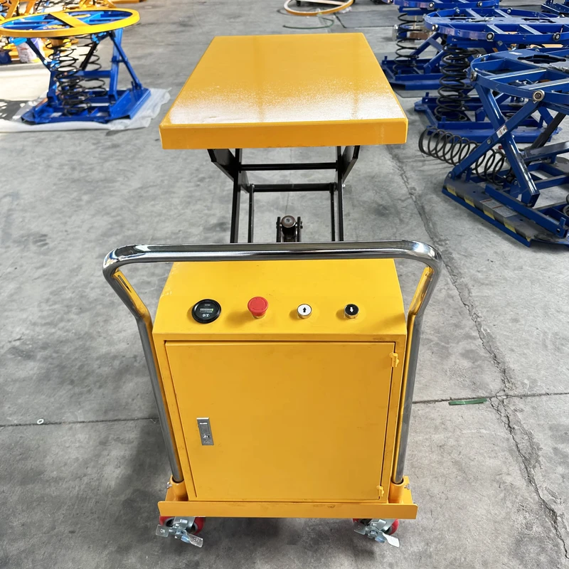 CE Standard Portable and High Quality Hydraulic Electric Hand Scissor Lift Trolley