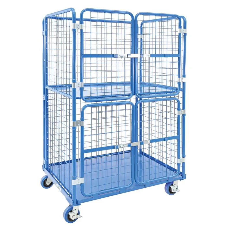 CF ATTS CF RGT 01 Heavy Duty Cage Trolley Galvanized Foldable Nestable Wire Mesh Rollcage Steel OEM 4 Wheel Stackable
