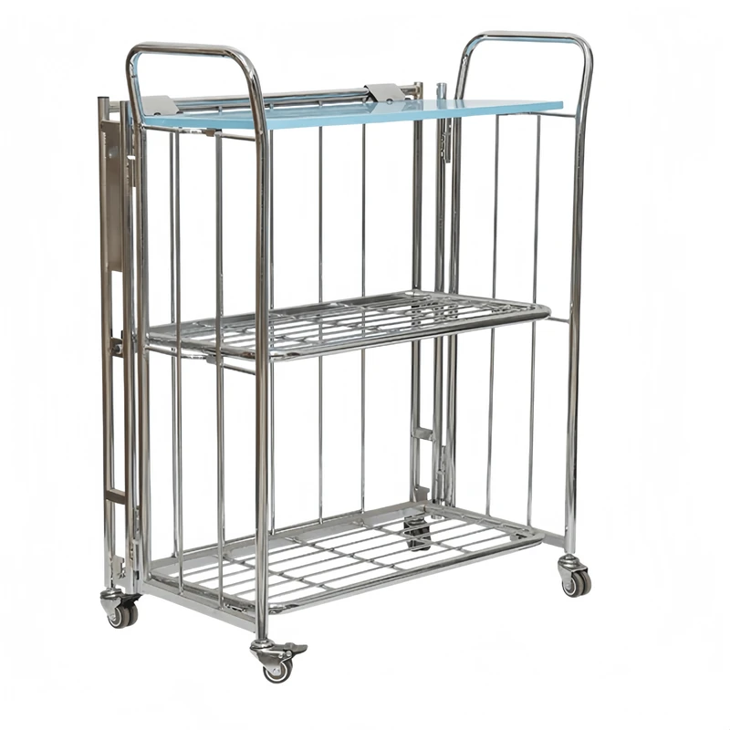 CH05112 Heavy Duty 200kg Steel Wire Shelf Cage Trolley 800*460*1000mm Four Wheel Powder Coated Logistic Cart