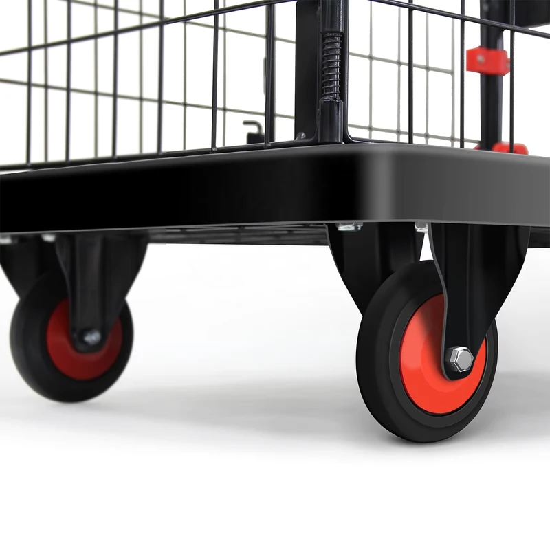 CT2 300 Collapsible Plastic Platform Net Cage Hand Carts Trolley with 300kg Load Capacity