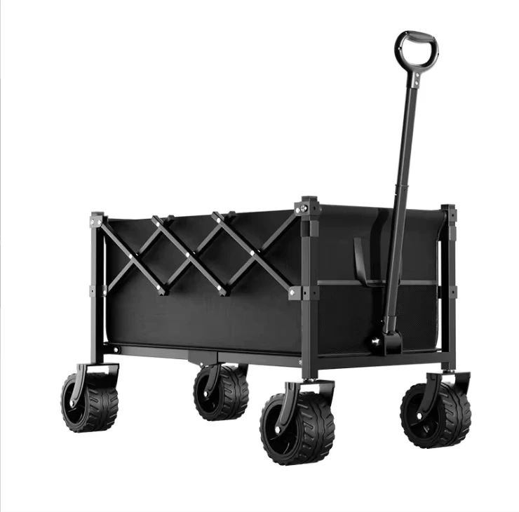 CW 222 Collapsible Heavy Duty Utility Wagon Folding Cart for Outdoor Sports Camping Garden Shopping