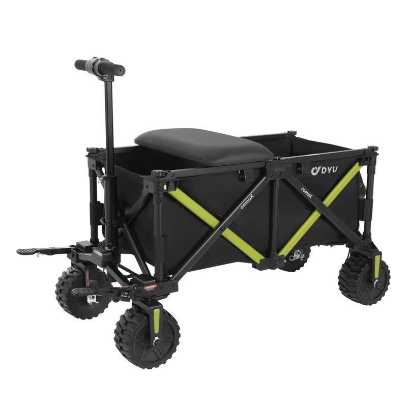 CampX US Warehouse Outdoor Electric Folding Camping Wagon Cart Portable Utility Wagon for Camping Beach Garden Shopping