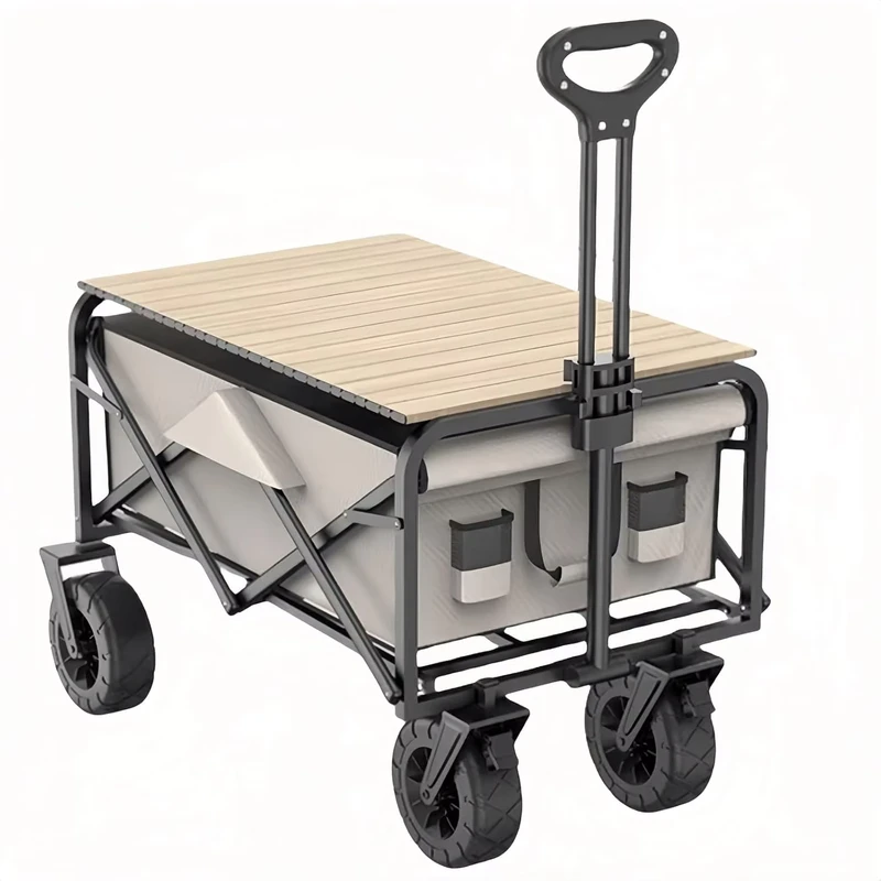 Camper Heavy Duty Utility Beach Cart Foldable Shopping Cart Outdoor Beach Cart Suitable for Camping Shopping Sports Garden
