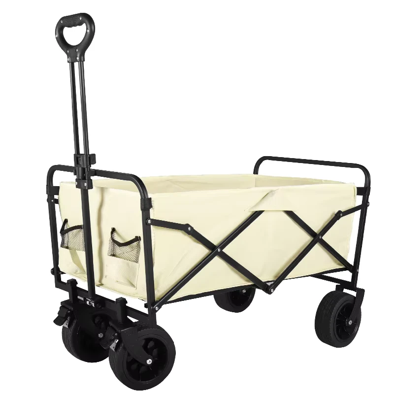 Camper Outdoor Foldable Cart Oversized Camp Car Picnic Car Trailer Camping Lift Table Stall Trolley