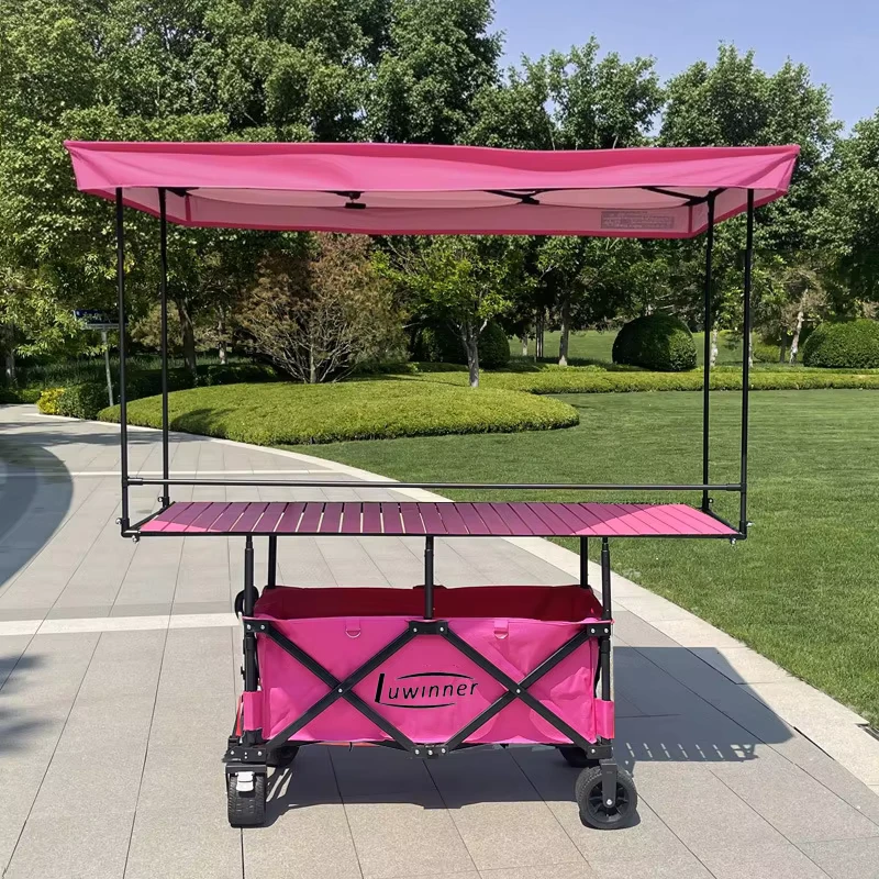 Campervan Long Extended Table Board Stall Cart Campervan Furniture Picnic Beach Camping Wagon Pull Cart Outdoor Furniture