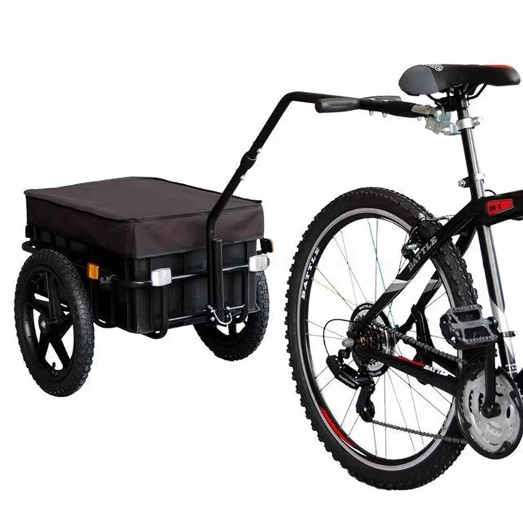 Camping Bike Trailer Cargo 70L Bicycle Trolley Cart With Cover Bicycle Cycling Camping Luggage Storage Handle Carrier