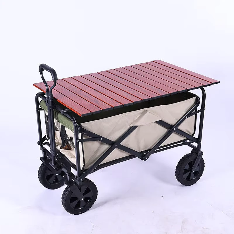 Camping Car Folding Small Trolley Portable Outdoor Adjustable Fishing Cargo 5 Inch 8 Inch Wheel