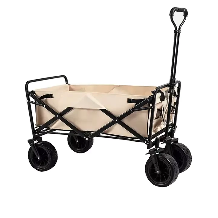 Camping Folding Trolley Cart Outdoor Wagon Mini Foldable Portable Trolley 4 wheeled Camping Cart