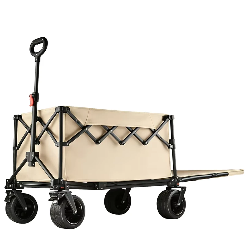 Camping Picnic Collapse Beach Folding Wagon Heavy Duty Large Capacity Camping Cart Extra Long Extender Outdoor Camping Wagon
