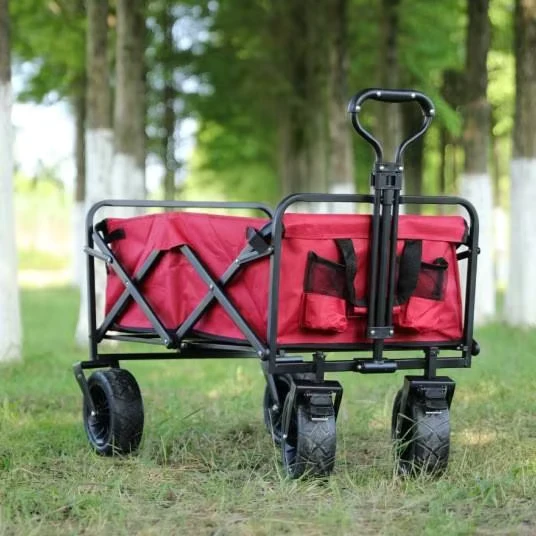 Camping Sports and Beach Folding Trolley Cart Portable Lightweight Large Capacity Folding Wagon