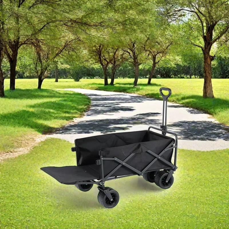 Camping Trolley Cart Wagon Foldable Customized Rear Opening Folding Shopping Trolley Wagon Cart for Camping