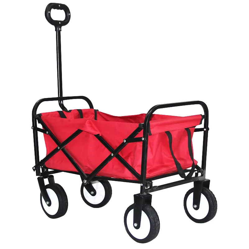 Camping Trolley Folding Trolley 4 Wheeled Hand Carts Camping Foldable Cart for Beach Outdoor Garden
