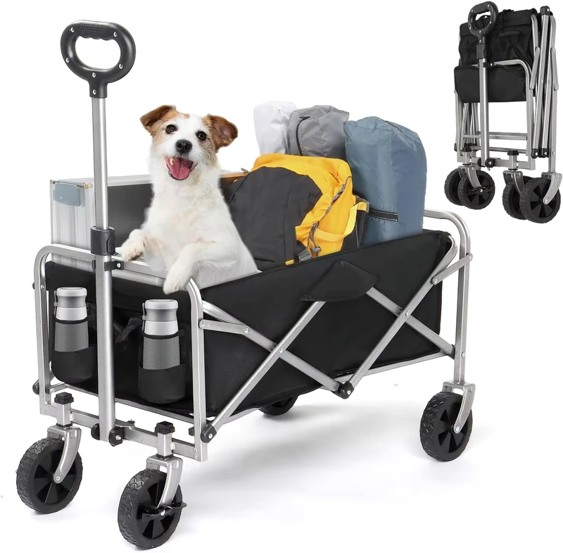 Camping Trolley Wagon Portable Outdoor Collapsible Cart for Picnic Camping Garden Patio Table Use