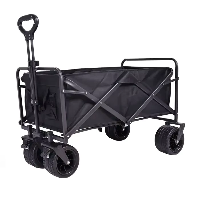 Camping Trolley Wagon Stroller With Four All Terrain Wheels Foldable Outdoor Utility Beach Wagon Collapsible Folding Cart