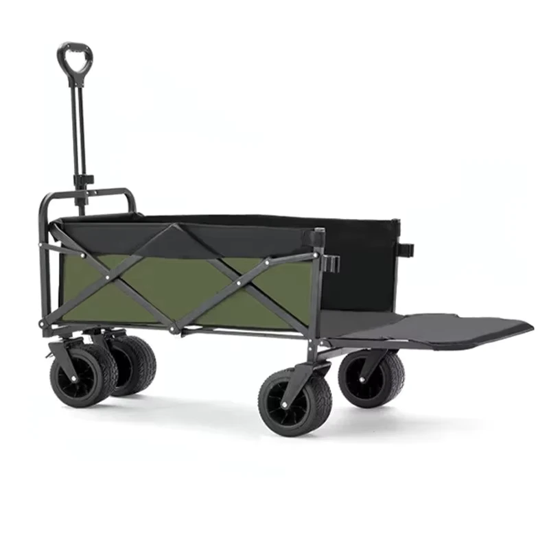Campsite Folding Large Handcart Small Push Cart Trailer for Picnic Camping Outdoor