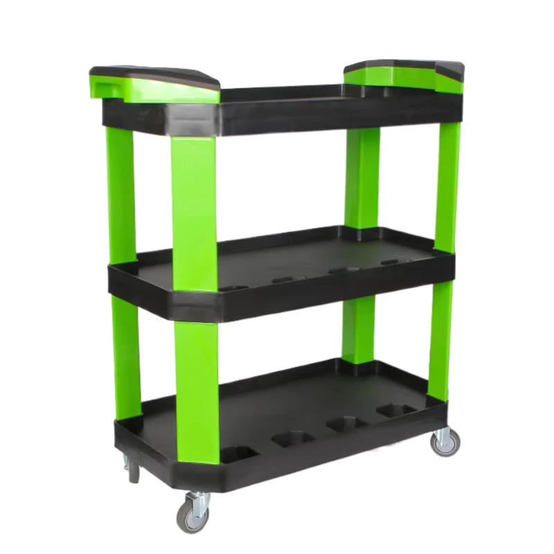 Car Detailing Tool Cart Repair Shop Car Wash Film Flat Push Cart Small Trolley Cleaning Lightweight Handcart