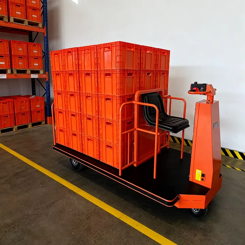 Car Type Electric Flat Car HV Battery Trolley for Airport Cargo Outdoor Luggage Handling