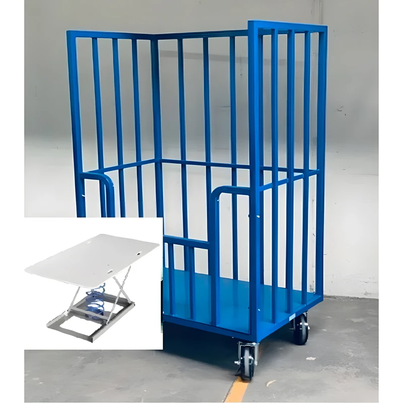 Cargo Storage Roll Container Steel 500kg Capacity Recyclable Powder Coated Warehouse Cages Trolley