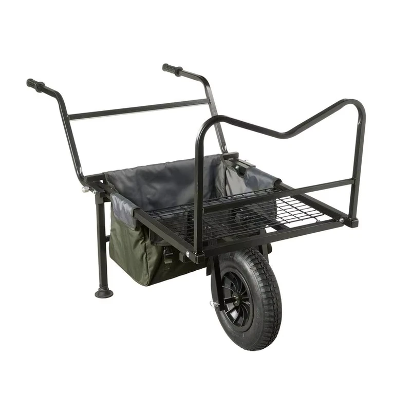 Carp Fly Fishing Trolley Carryall Carbon Steel Eco Friendly Durable Foldable Wheelbarrow for River Outdoor Camping