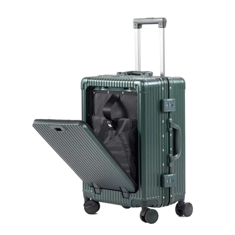 Cartoon Style Hardside Spinner Luggage Lightweight PC Suitcase Aluminium Frame Built In TSA Lock Cup Phone Holder USB Port