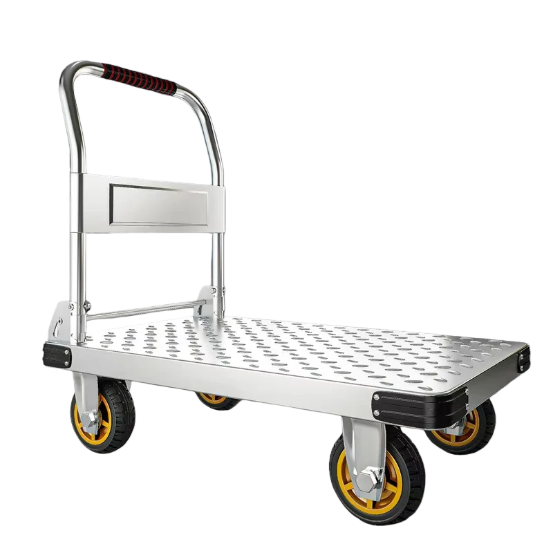 Caster Wheels Push Cart 90×60 Steel Plate Fence with 5 inch TPR Wheels Load Capacity 450kg