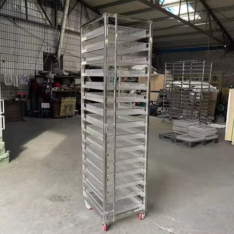 Chicken Rack Cart Food Grade 201 304 Stainless Steel Metal Bakery Tray Rack Trolley with Customized Size and Design