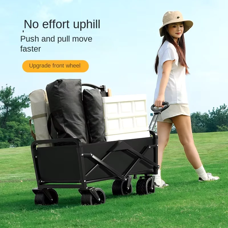 Children’s Stainless Steel Camping Trolley Off Road Wheels Foldable Stall Outdoor Lie and Gather Features for Campers
