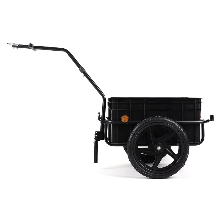 China Factory 2 in 1 Camping Outdoor Cart Plastic Pallet Trolley Bicycle Trailer Metal Bicycle Baby Stroller Trailer