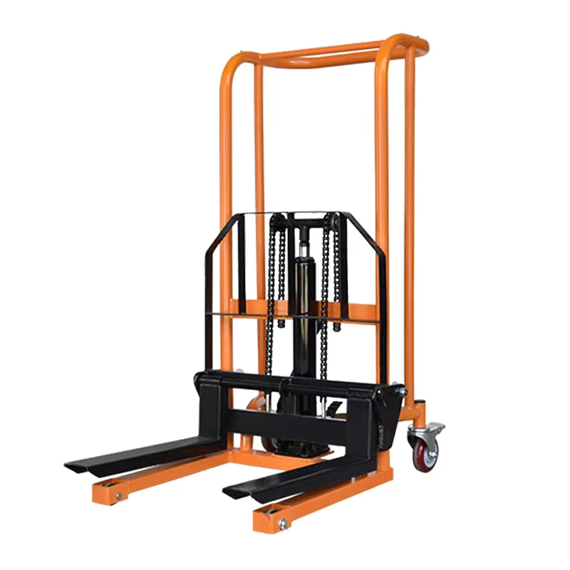 China Factory 500kg 1Ton Light Electric Hydraulic Stacker Hand Trolley