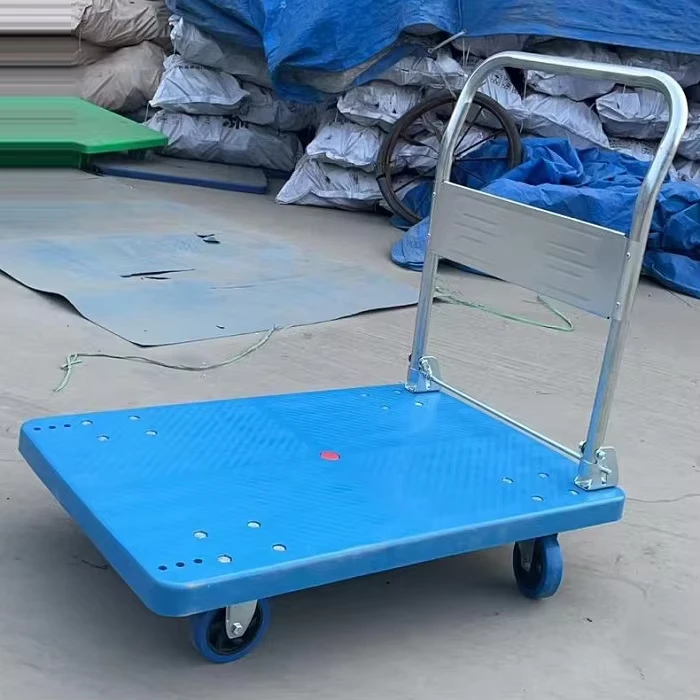 China Factory Supply Plastic Folding Hand Truck Trolley Competitive Price 150kg 300kg Trolley Platform