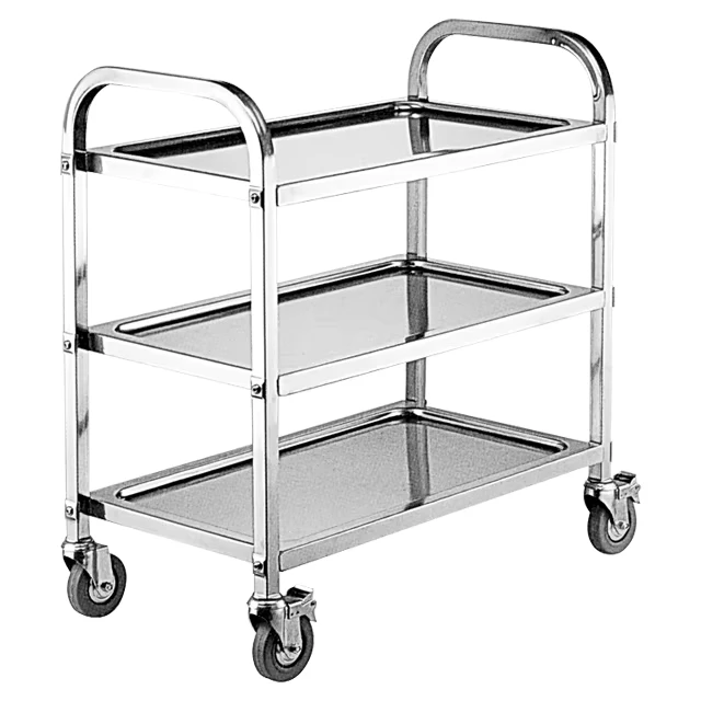 China Made High Quality Medical Stainless Steel Hospital Food Modern Kitchen Hand Trolley Collection Cart