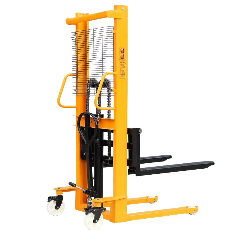 China Mini Type 0.5t 500kg 1000kg Hand Manual Operated Stacker Hydraulic Pallet Truck Forklift
