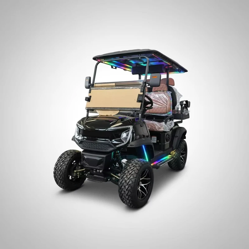 Chinese Electric 4 Seater Golf Cart with Luxury Seat for Camping Ground Transportation and Country Club Estate