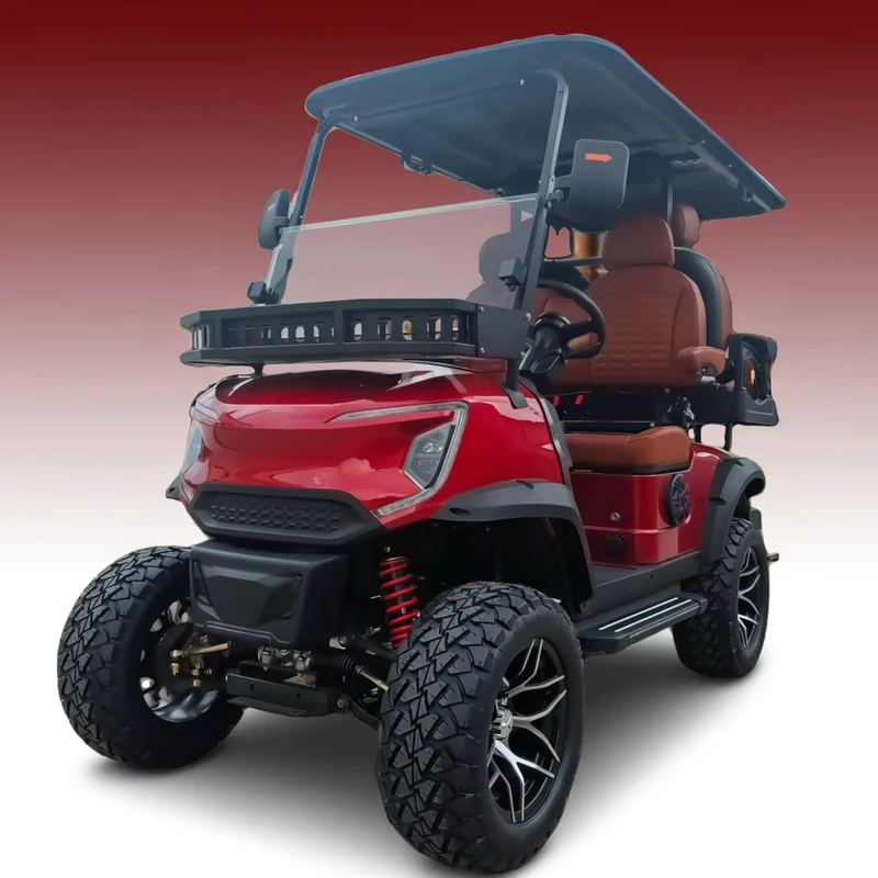 Chinese Electric 4 Seater Golf Cart with Luxury Seat for Camping Ground Transportation and Resort