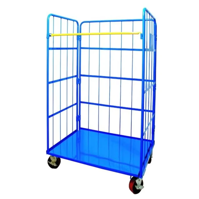 Chinese Manufacture Factory Trolley Rolling Cage Quality Steel Container Foldable Rolling Cage