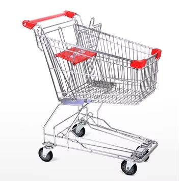 Chrome Plating 62L Asian Style Supermarket Wheel Supermarket Cart MOQ 20 PCS Shopping Trolleys Carts