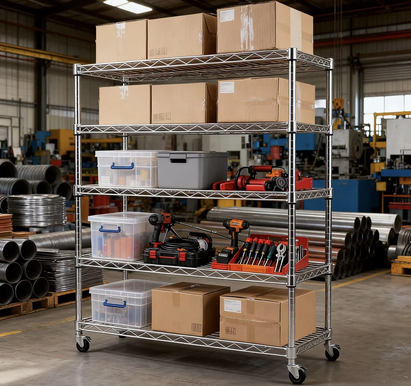 Chrome plated Storage Rack Manufacturer Strong Load bearing Capacity for Garage Warehouse and Kitchen Use