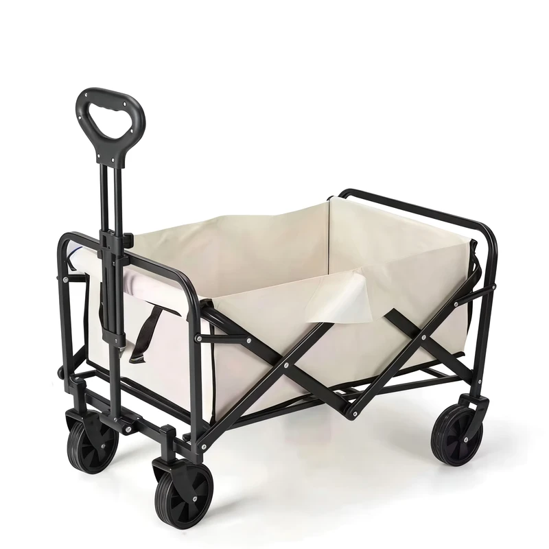 Classic Foldable Waterproof Camping Wagon Portable Four Wheel Outdoor Utility Cart Reliable Grocery Trolley for Picnic