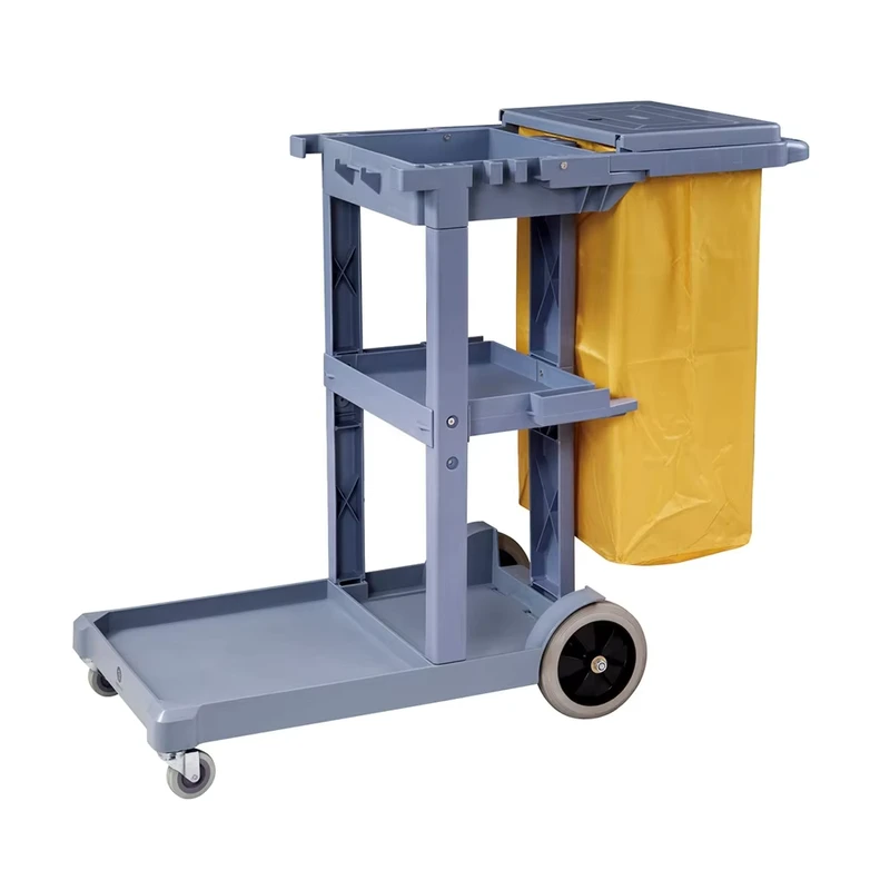Cleaning Cart 3 Shelf Commercial UPPSEA Janitorial Cart with Cover