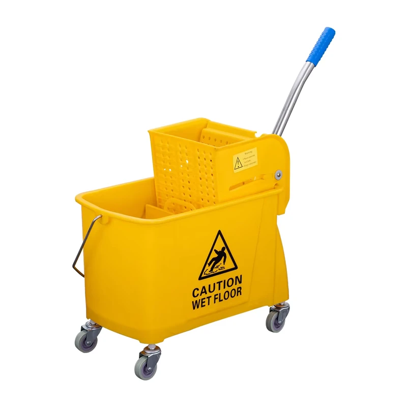Cleaning Cart with Bucket Housekeeping Janitor Cart Cleaning Service Trolley Cart for Hotel and Restaurant