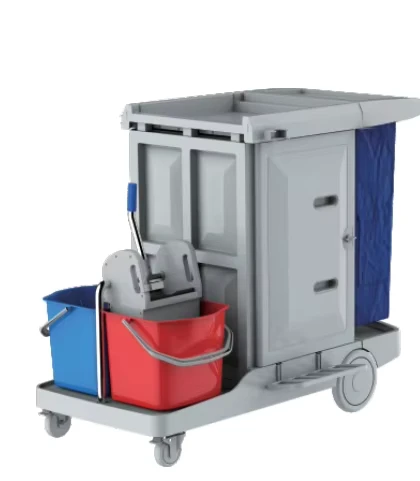 Cleaning Cart with Mop Bucket Commercial Multifunctional Service Cart with Drawer Collection Bucket Portable Removable
