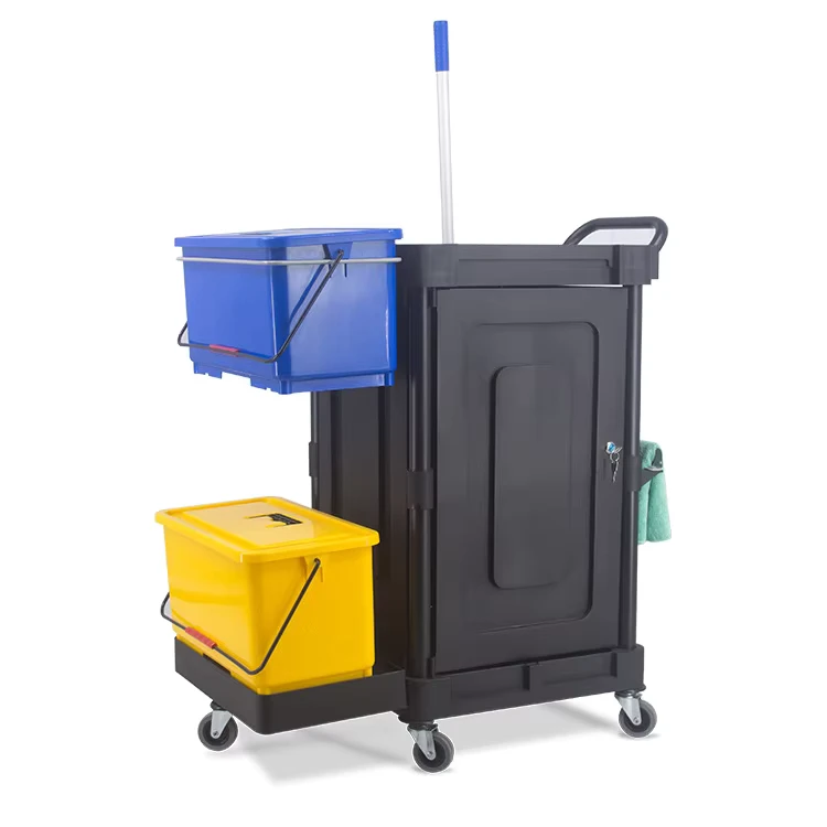 Cleaning Wheel Trolley Set Housekeeping Broom Mop Organizing Stand Cleaning Tools