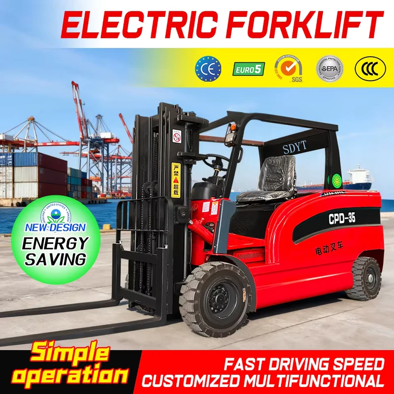 Clear Sightline 1ton Electric Forklift with Wide Mast for Safe Cargo Lifting in Busy Warehouses